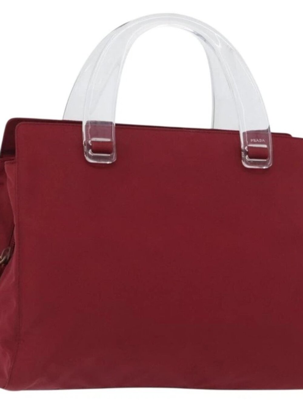 PRADA Hand Bag Nylon Red Auth ti3669 - Picture 1 of 15